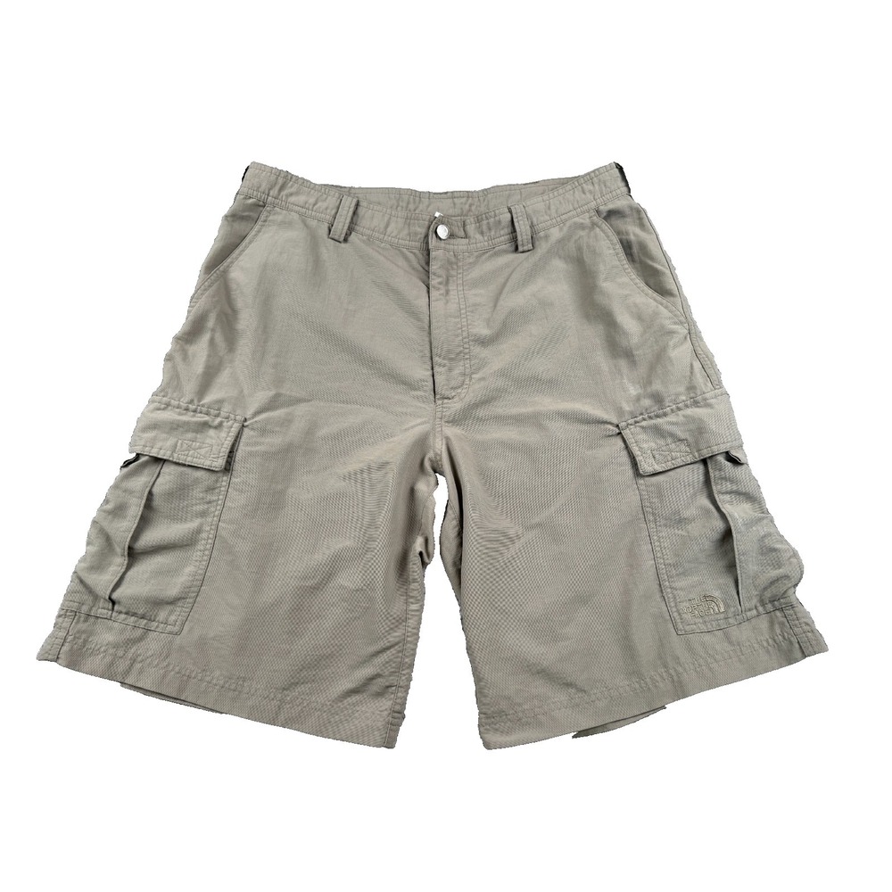 The North Face Men's Cargo Shorts Size 36 Khaki Nylon Hiking Outdoor